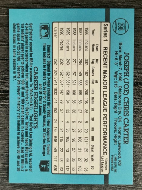 1991 Donruss #298 Joe Carter
