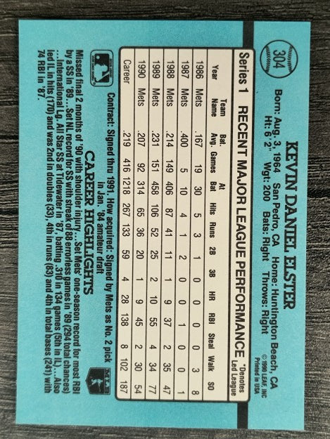 1991 Donruss #304 Kevin Elster