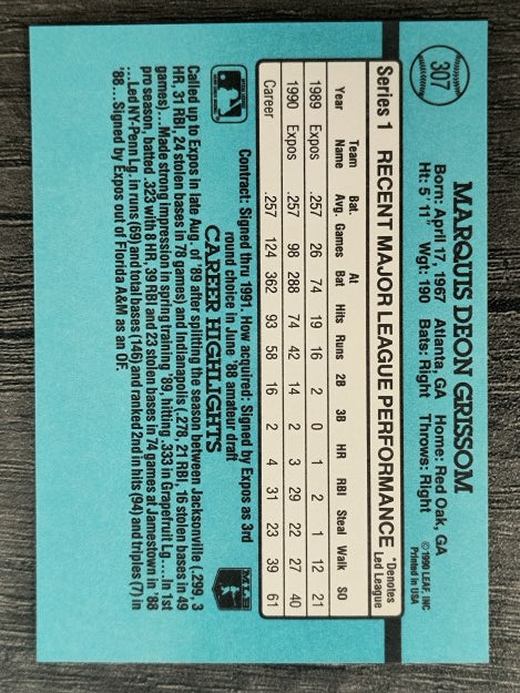 1991 Donruss #307 Marquis Grissom