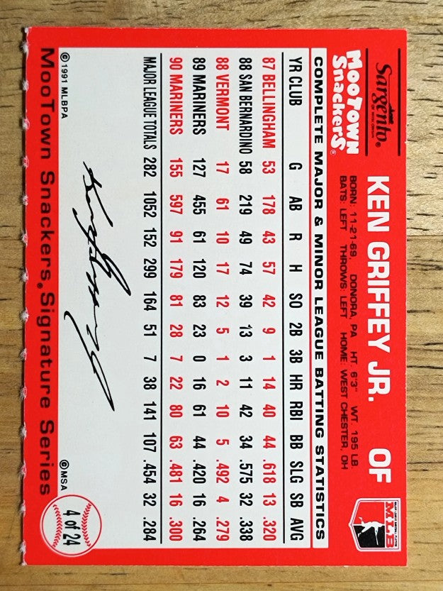 1991 MooTown Snackers #4 Ken Griffey Jr.