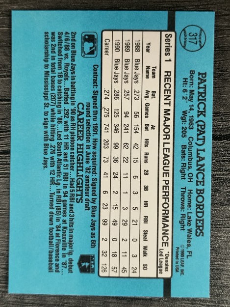 1991 Donruss #317 Pat Borders