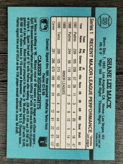1991 Donruss #320 Shane Mack