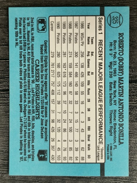 1991 Donruss #325 Bobby Bonilla