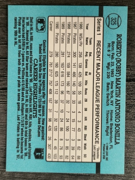 1991 Donruss #325 Bobby Bonilla