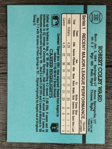 1991 Donruss #330 Colby Ward RC