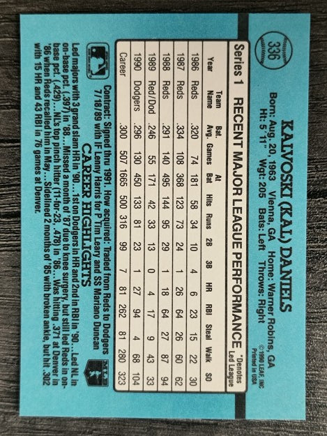 1991 Donruss #336 Kal Daniels