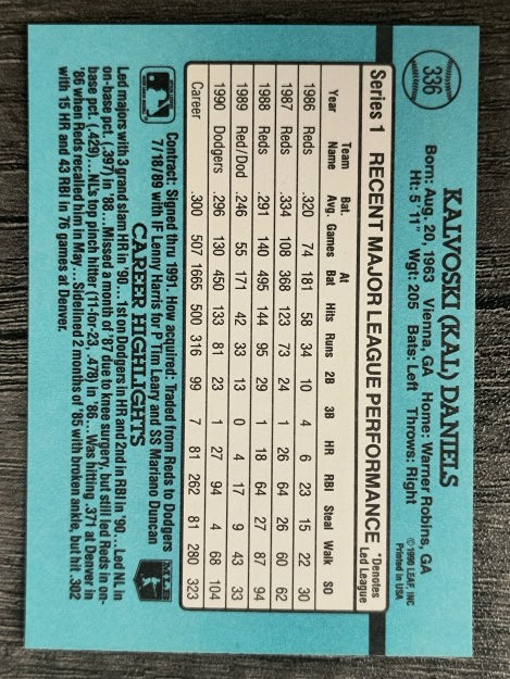 1991 Donruss #336 Kal Daniels