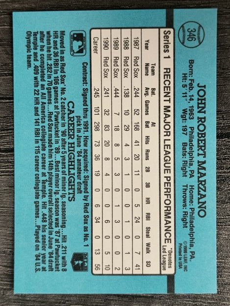 1991 Donruss #346 John Marzano