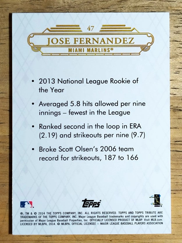 2014 Topps Tribute #47 Jose Fernandez