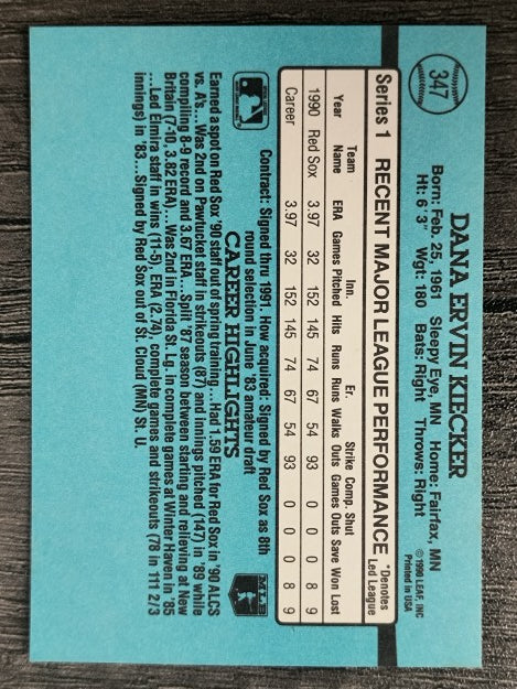 1991 Donruss #347 Dana Kiecker