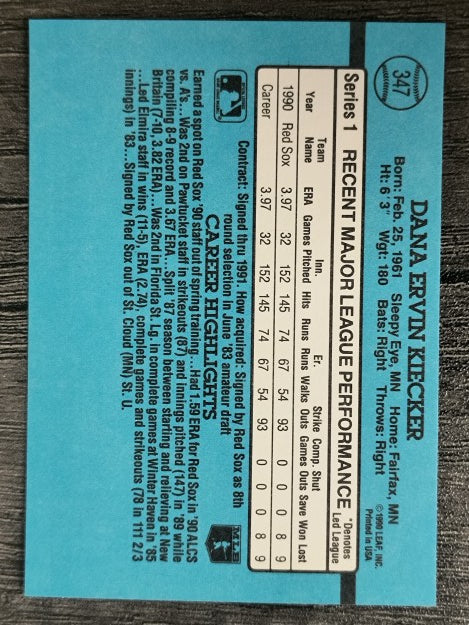 1991 Donruss #347 Dana Kiecker