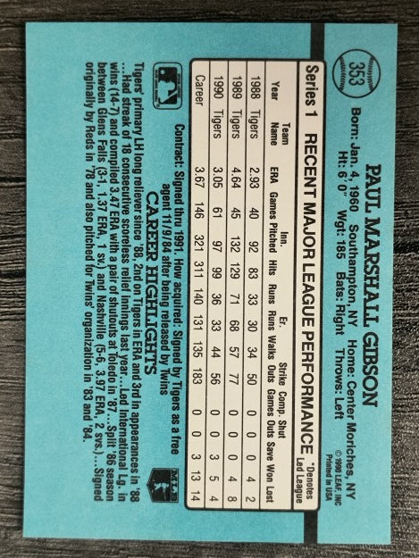 1991 Donruss #353 Paul Gibson
