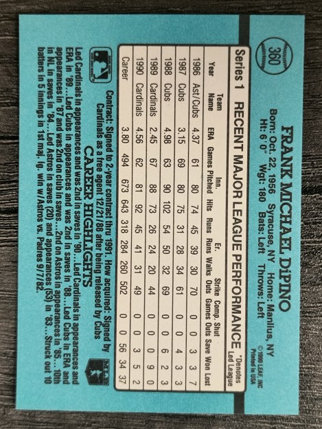 1991 Donruss #360 Frank DiPino