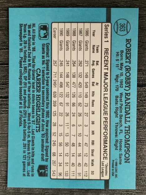 1991 Donruss #363 Robby Thompson