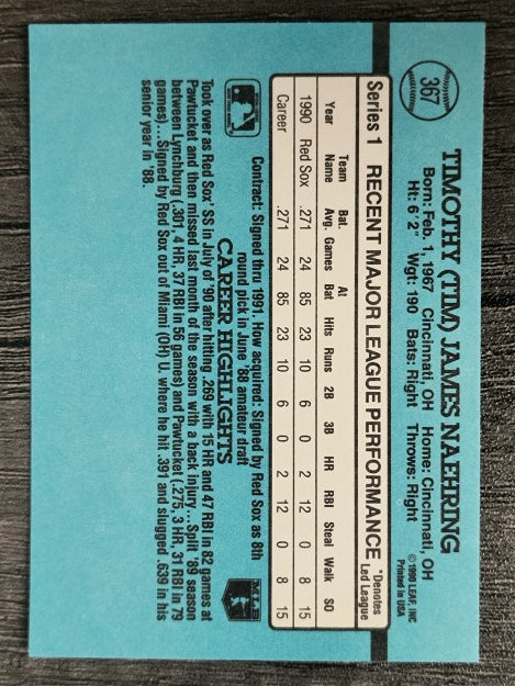 1991 Donruss #367 Tim Naehring