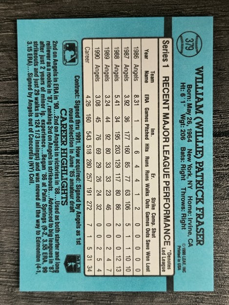 1991 Donruss #379 Willie Fraser