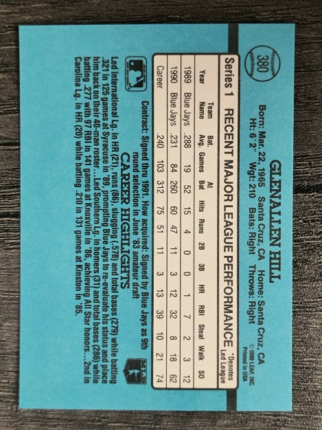 1991 Donruss #380 Glenallen Hill