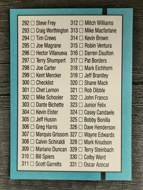 1991 Donruss #386 Checklist 256-331