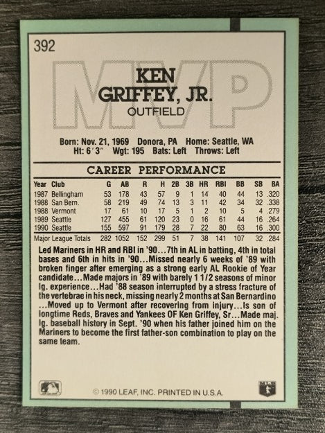 1991 Donruss #392 Ken Griffey Jr. MVP