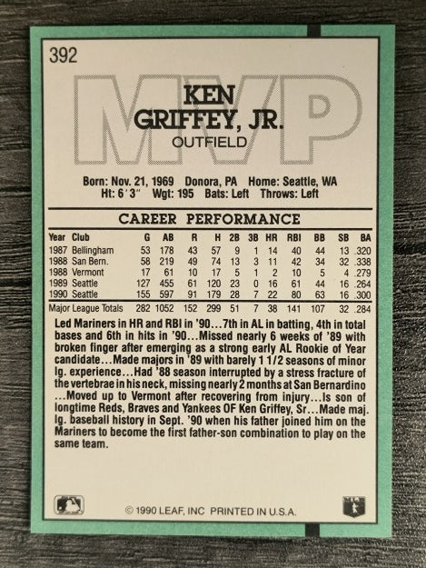 1991 Donruss #392 Ken Griffey Jr. MVP
