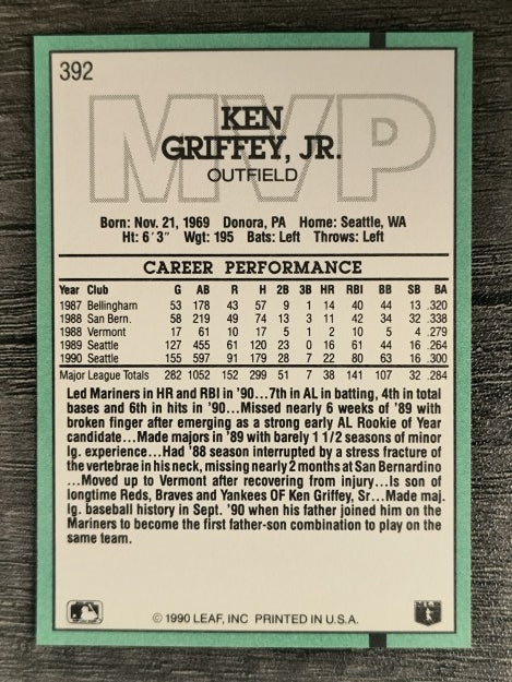 1991 Donruss #392 Ken Griffey Jr. MVP
