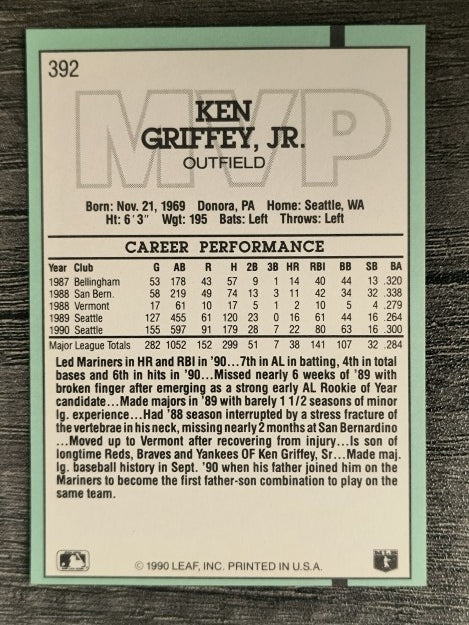 1991 Donruss #392 Ken Griffey Jr. MVP