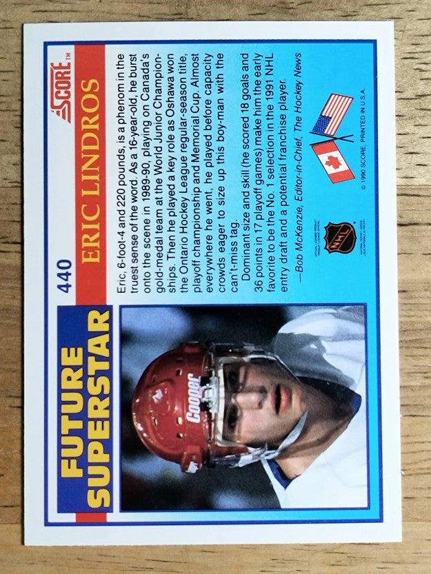 1990-91 Score #440 Eric Lindros RC