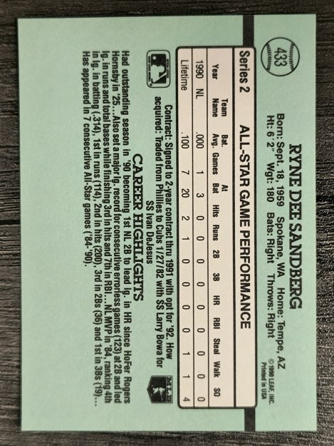 1991 Donruss #433 Ryne Sandberg AS