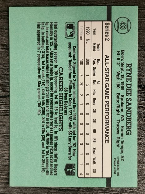 1991 Donruss #433 Ryne Sandberg AS