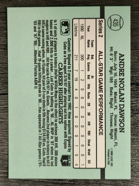 1991 Donruss #435 Andre Dawson AS