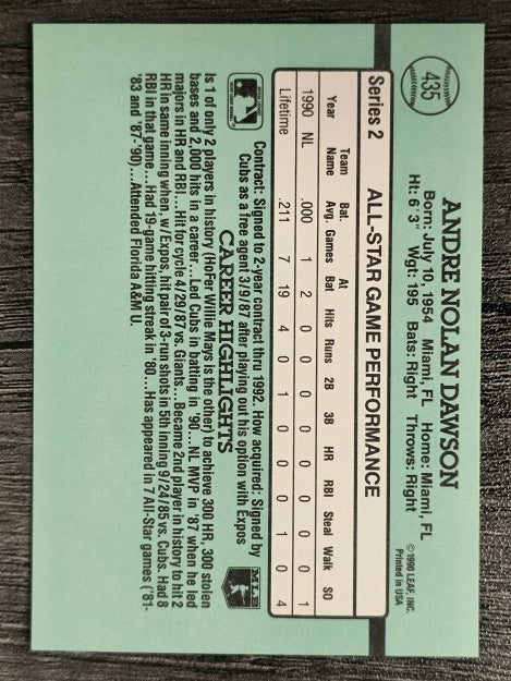 1991 Donruss #435 Andre Dawson AS