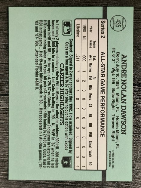 1991 Donruss #435 Andre Dawson AS
