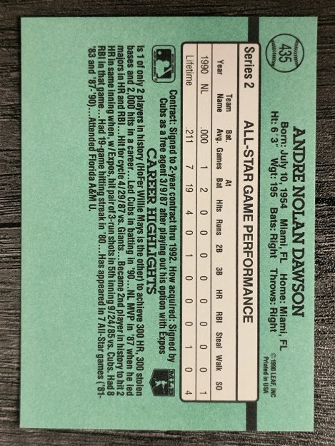 1991 Donruss #435 Andre Dawson AS