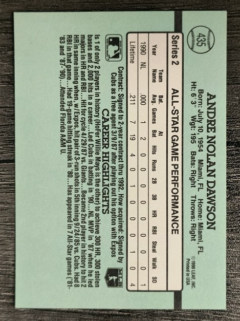 1991 Donruss #435 Andre Dawson AS