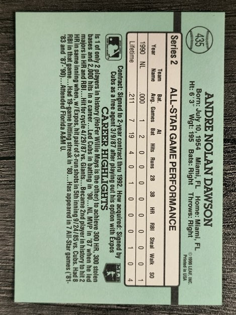 1991 Donruss #435 Andre Dawson AS