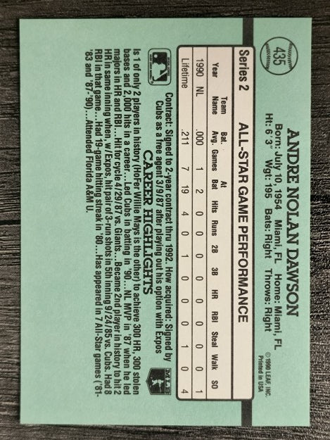 1991 Donruss #435 Andre Dawson AS