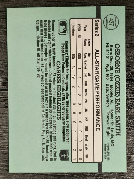 1991 Donruss #437 Ozzie Smith AS
