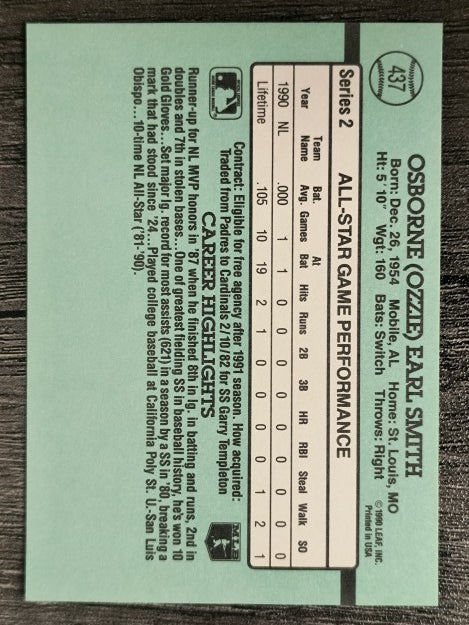 1991 Donruss #437 Ozzie Smith AS