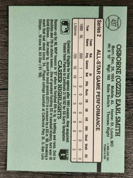 1991 Donruss #437 Ozzie Smith AS
