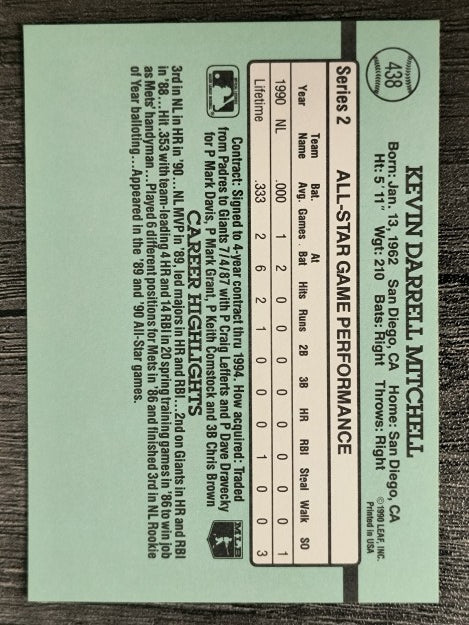 1991 Donruss #438 Kevin Mitchell AS