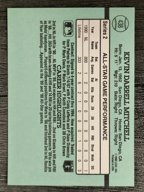 1991 Donruss #438 Kevin Mitchell AS