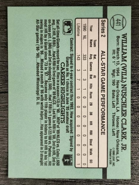 1991 Donruss #441 Will Clark AS