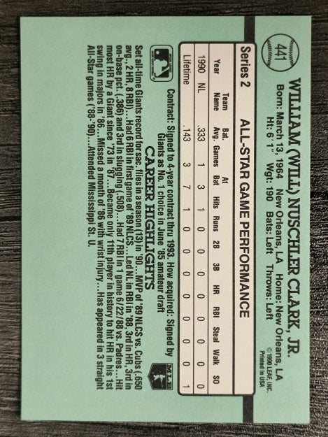 1991 Donruss #441 Will Clark AS