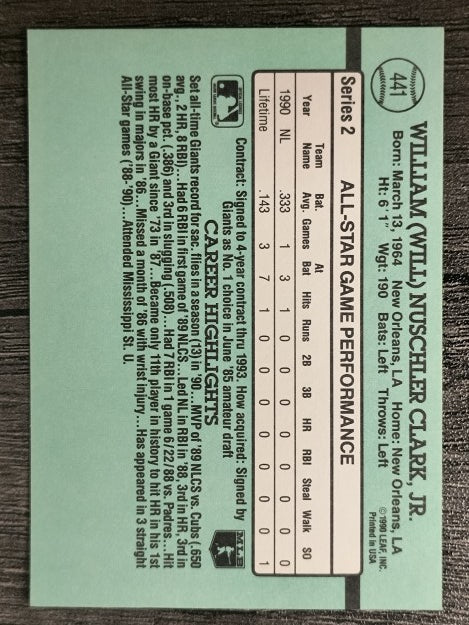 1991 Donruss #441 Will Clark AS