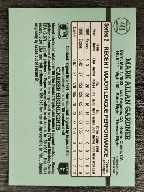 1991 Donruss #443 Mark Gardner