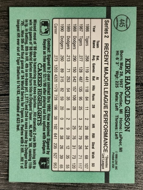 1991 Donruss #445 Kirk Gibson