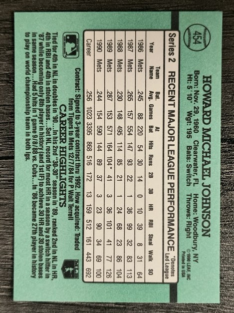 1991 Donruss #454 Howard Johnson
