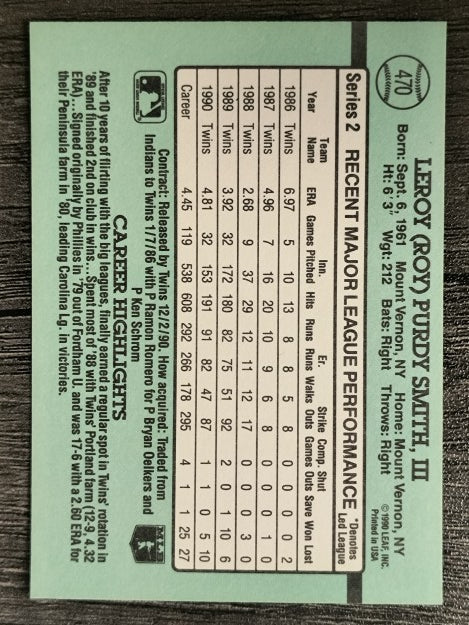 1991 Donruss #470 Roy Smith