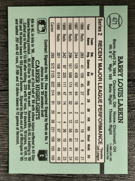 1991 Donruss #471 Barry Larkin
