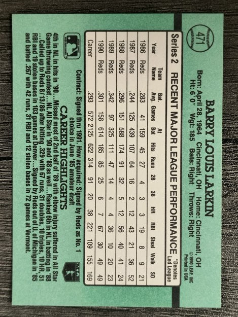 1991 Donruss #471 Barry Larkin